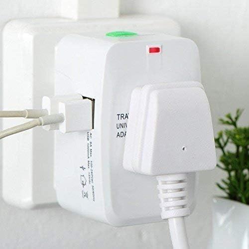 Universal Travel Plug Adapter Worldwide International All in One Portable Travel Adapter Wall AC Power Plug Adapter Wall Charger with Dual USB Charging Ports for USA EU UK AUS Cell Phone Mobile Laptop