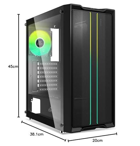 Ant Esports SX3 Mid- Tower Computer Case/Gaming Cabinet - Black | Support E-ATX, ATX, Micro-ATX, Mini-ITX | Pre- Installed 1 Rear Fan