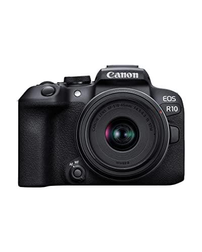 Canon EOS R10 24.2MP RF-S18-45mm f/4.5-6.3 IS STM Mirrorless Camera (APS-C Sensor,4K UHD Video) – Black