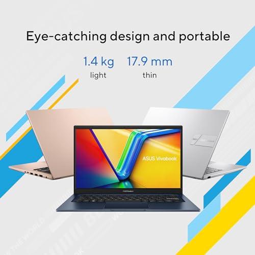 ASUS Vivobook 14 Thin and Light Laptop, IntelCore i3-1215U 12th Gen, 14" (35.56 cm) FHD, (8 GB RAM/512GB SSD/Win11/Office 2021/Fingerprint/42WHr /Blue/1.40 kg), X1404ZA-NK321WS