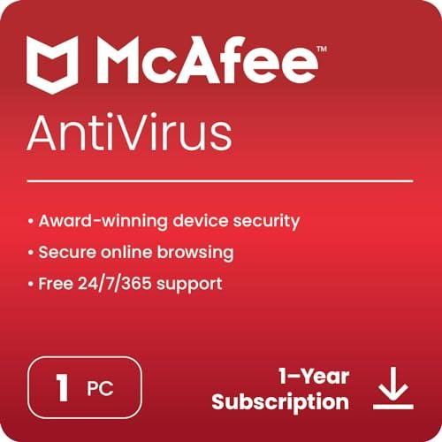 McAfee Antivirus 2024 | 1 Device, 1 Year | Antivirus Internet Security Software| Email Delivery