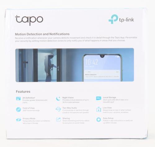 Tapo TP-Link C210P2 360° 3MP 2K 2304 Full HD 1296P Video Pan/Tilt Smart Wi-Fi Security Camera | Alexa Enabled | 2-Way Audio| Night Vision| Motion Detection | Indoor CCTV | Pack of 2,White