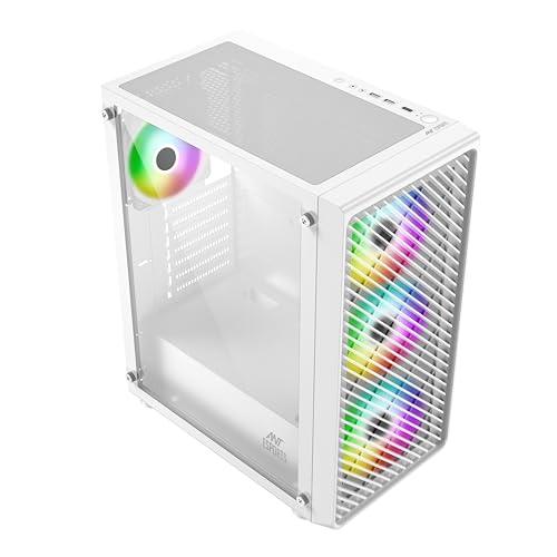 Ant Esports 211 Air Mid-Tower Computer Case I Gaming Cabinet - White | Support ATX, M-ATX, ITX | Pre-Installed 3 x 120mm ARGB Front Fan & 1 x 120mm ARGB Rear Fan