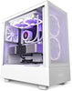 NZXT H5 Flow Compact Mid-Tower Airflow Alloy Steel Computer Case/Gaming Cabinet, Supports Mini-ITX, Micro-ATX, ATX, and EATX | 1 x 120mm Rear Fan and 1 x 120mm Bottom Fan - CC-H51FW-01, White