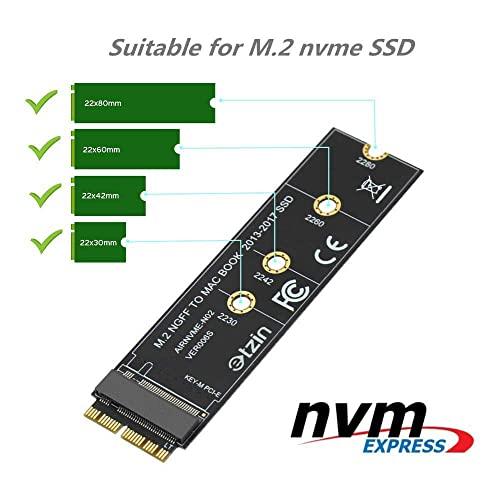 Etzin M.2 NVME SSD Convert Adapter Card Compatible with MacBook Air Pro Retina (Year 2013-2017), NVME/AHCI SSD Upgraded Kit for A1465 A1466 A1398 A1502-(EPL-404HS)