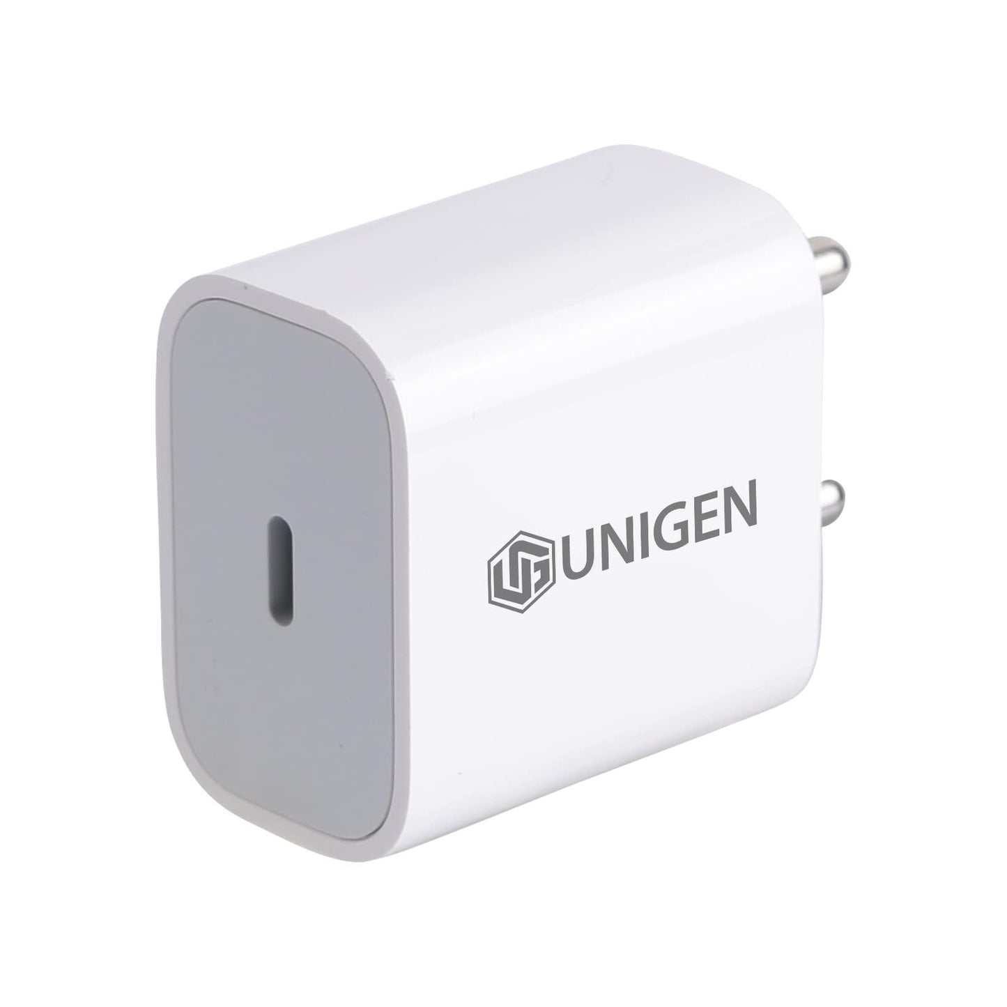 UNIGEN® 20W PD Type-C Adapter Fast Wall Charger Compatible with Android, iPhone 16/15/14/14 Plus/14 Pro/14 Pro Max, iPhone 13/13 Pro/13 Pro Max/13 Mini, 12/12 Mini/12 Pro Max, iPhone 11 BIS Certified