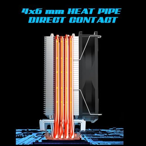 Ant Esports ICE C400 CPU Cooler/CPU Fan with Rainbow LED Fan - Black | Support Intel LGA 1700 / 115X / 1200 & AMD AM5 / AM4 / AM3+ / AM3 / AM2+ / AM2 / FM2+ / FM2 / FM1