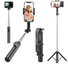 Mobilife Portable Selfie Stick with Tripod Stand Reinforced 96cm/37.8 inch Long 4 in 1 Bluetooth Selfie Stick Tripod Compact Stable for Mobile Phone Gopro Vlogging Travel,Black