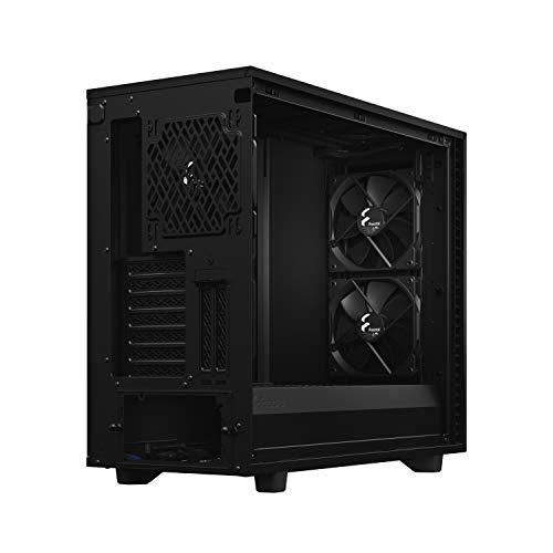 Fractal Design Define 7 Dark Tempered Glass E-ATX Mid-Tower Gaming Cabinet Case with Three Pre-Installed Dynamic X2 GP-14 Fans and Anodized Aluminum Front Panel (FD-C-DEF7A-03), Black