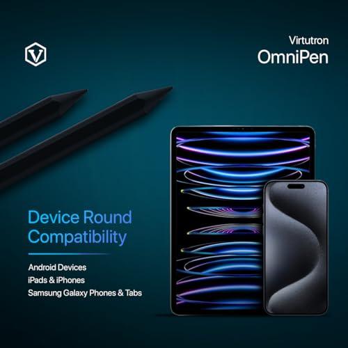 Virtutron Non-Bluetooth Universal Stylus Pen with Type C Charging |High-Precision Digital Pencil |Compatible for iPhone, Ipad, Samsung, Android Tablets & Touch Screens Phones | (Black)