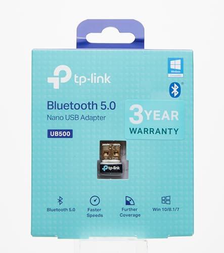 TP-Link USB Bluetooth Adapter for PC, 5.3 Bluetooth Dongle Receiver (UB500) Supports Windows 11/10/8.1/7 for Desktop, Laptop, Mouse, Keyboard, Printers, Headsets, Speakers, PS4/ Xbox Controllers.