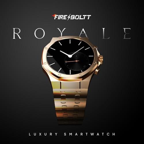 Fire-Boltt Royale Luxury Stainless Steel Smart Watch 1.43” AMOLED Display, Always On Display, 750 NITS Peak Brightness 466 * 466 px Resolution. Bluetooth Calling, IP67, 75Hz Refresh Rate (Rose Gold) - Triveni World