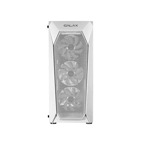 GALAX PC Case Revolution-05 (REV-05W) White Gaming Cabinet | Supports ATX, M-ATX, ITX | 4 RGB Cooling Fans | Mesh Panel | Spacious Interior | Tempered Glass