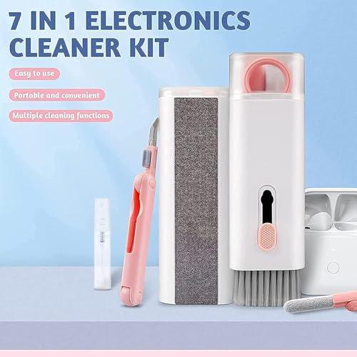 7 in 1 Electronic Cleaner Kit, Keyboard Cleaner Kit with Brush, 3 in 1 Cleaning Pen for AirPods Pro, Multifunctional Cleaning Kit for Earphone, Keyboard, Laptop, Phone, PC Monitor (Grey)