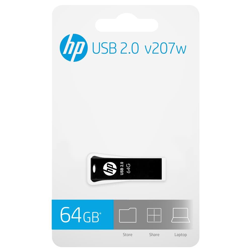 HP v207w 64GB USB 2.0 Pen Drive,Black