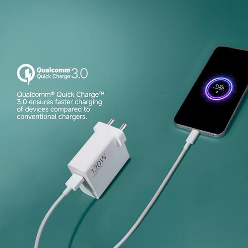 Mi Xiaomi 120W Hyper Charge Adapter with 6A Hyper Charge Cable - Fast Charging for Mobile & Laptop, MacBook | Universal Compatibility | Efficient Power Delivery (White)