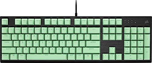 Corsair PBT Double-Shot PRO Keycap Mod Kit – Double-Shot PBT Keycaps – Mint Green – Standard Bottom Row – Textured Surface – 1.5mm-Thick Walls – O-Ring Dampeners (CH-9911080-NA)