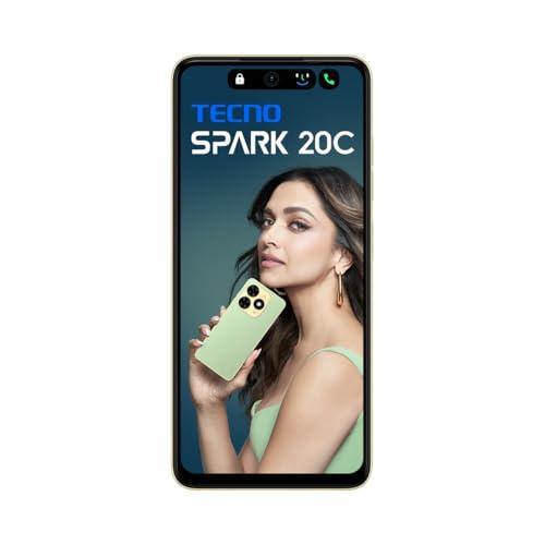 TECNO Spark 20C | Magic Skin Green, (16GB*+128GB) | 50MP Main Camera + 8MP Selfie | 90Hz Dot-in Display with Dynamic Port & Dual Speakers with DTS | 5000mAh Battery |18W Type-C | Helio G36 Processor - Triveni World