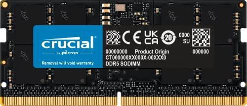 Crucial RAM 16GB DDR5 4800MHz CL40 Laptop Memory CT16G48C40S5 Black