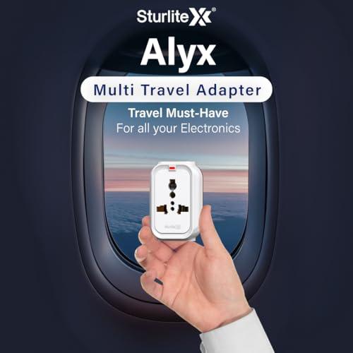 Sturlite Alyx 3 Pin Plug| Universal AC Travel Adapter| ABS Strong Body Socket (Pack of 2)