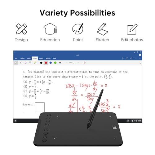 XP-Pen Deco01 V2 Digital Graphics Drawing Pen Tablet (10"(25cm) x 6.25"(15.8cm), 8192 Levels of Pressure Sensitivity, Battery-Free Passive Stylus, Black)