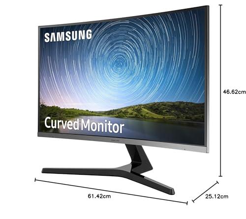 Samsung 27-Inch (68.4 cm) FHD, 1800R Curved 1,920 X 1,080 LED Monitor, VA Panel, Slim Design, AMD Freesync, Flicker Free, HDMI, Audio Port (LC27R500FHWXXL, Dark Blue Gray)