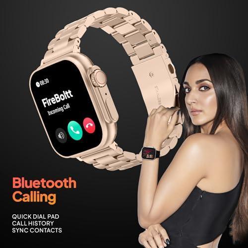 Fire-Boltt Gladiator 1.96" Biggest Display Luxury Stainless Steel Smart Watch with Bluetooth Calling, Voice Assistant &123 Sports Modes, 8 Unique UI Interactions, 24/7 Heart Rate Tracking (Rose Gold) - Triveni World