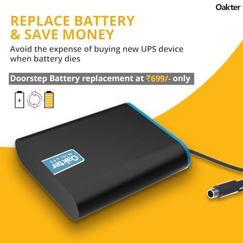 Oakter Mini UPS for 12V WiFi Router Broadband Modem | Backup Upto 4 Hours | WiFi Router UPS Power Backup During Power Cuts | UPS Broadband Modem | Current Surge & Deep Discharge Protection