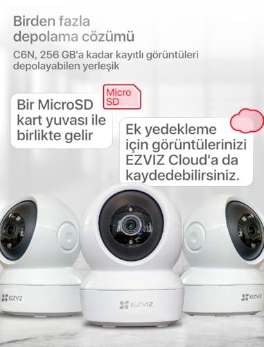 EZVIZ by Hikvision | Full HD Smart WiFi Home Camera | Child/Pet Security | AI Motion Detection | Enhanced Night Vision | 2-Way Audio | 360° Pan/Tilt | SD Card Slot Upto 256GB |Alexa & OK Google|C6N