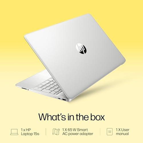 HP Laptop 15s, AMD Ryzen 5 5500U, 15.6-inch (39.6 cm), FHD, 8GB DDR4, 512GB SSD, AMD Radeon graphics, Thin & light, Dual speakers (Win 11, MSO 2021, Silver, 1.69 kg), eq2223AU