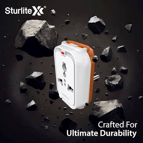 Sturlite Alyx 3 Pin Plug| Universal AC Travel Adapter| ABS Strong Body Socket (Pack of 2)