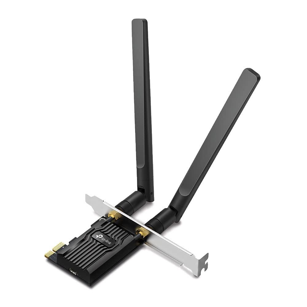 TP-Link AX1800 Wi-Fi 6 High Gain Antennas Bluetooth 5.2 PCIe Adapter, Dual-Band, Low-Profile Bracket, MU-MIMO, Low- Latency Gaming, Supports Windows 10/11, Highly Secure WPA3 (Archer TX20E), Black