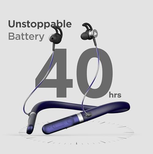 Boult Audio Just Launched FCharge Bluetooth Earphones with 40H Playtime, Zen ENC Mic, Dual Device Connectivity, Type C Fast Charging, 14.2mm Bass Driver, Made in India, IPX5 Silicon Neckband (Blue) - Triveni World