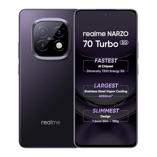 realme NARZO 70 Turbo 5G (Turbo Purple,12GB RAM, 256GB Storage) | Segment's Fastest Dimensity 7300 Energy 5G Chipset | Motorsports Inspired Design