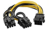 Paruht 6 Pin to Dual PCIe 8 Pin (6+2) Graphics Card PCI Express Power Adapter GPU VGA Y-Splitter Extension Cable Mining Video Card Power Cable,Black,Yellow