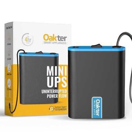 Oakter Mini UPS for 12V WiFi Router Broadband Modem | Backup Upto 4 Hours | WiFi Router UPS Power Backup During Power Cuts | UPS Broadband Modem | Current Surge & Deep Discharge Protection