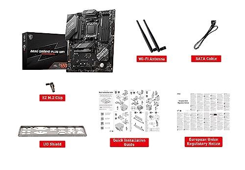 MSI B650 Gaming Plus WiFi Gaming Motherboard (AMD AM5, ATX, DDR5, PCIe 4.0, M.2, SATA 6Gb/s, USB 3.2 Gen 2, HDMI/DP, Wi-Fi 6E, Bluetooth 5.3, AMD Ryzen 7000 Series Desktop Processors)