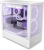 NZXT H5 Flow Compact Mid-Tower Airflow Alloy Steel Computer Case/Gaming Cabinet, Supports Mini-ITX, Micro-ATX, ATX, and EATX | 1 x 120mm Rear Fan and 1 x 120mm Bottom Fan - CC-H51FW-01, White