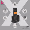 Beetel X90 Cordless 2.4Ghz Landline Phone with Caller ID Display, Stores 50 Contacts, Upto 8Hrs of Talk time, Solid Build Quality, Alarm Function, Auto Answer, Mute & Flash Function (Black X90)