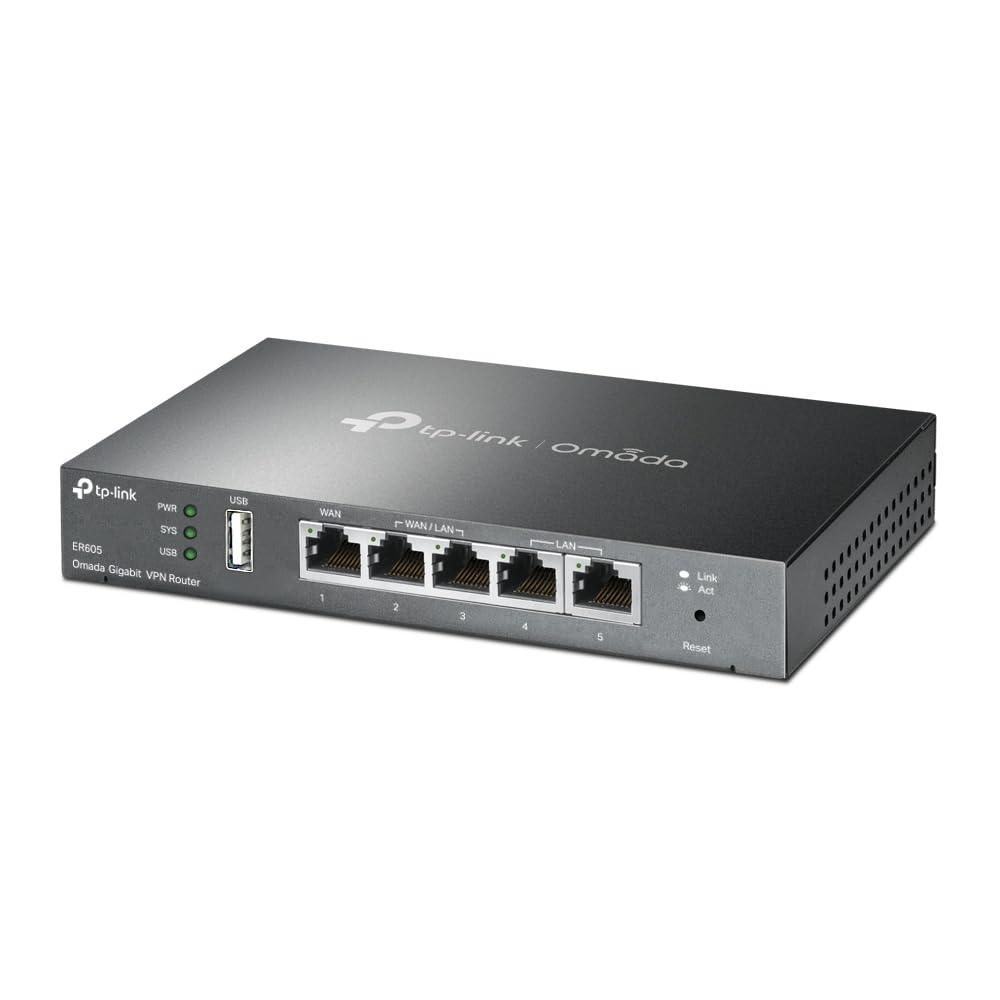 TP-Link ER605 (TL-R605) | Multi-WAN Wired Single_Band 1000 Mbps VPN Router | Up to 3 Gigabit WAN Ports | SPI Firewall SMB Router | Omada SDN Integrated | Load Balance | Lightning Protection