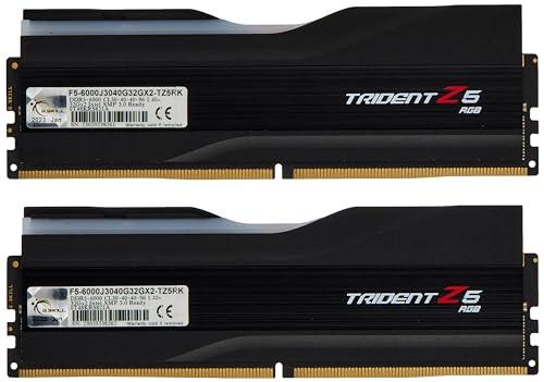 G.Skill Trident Z5 RGB (Intel XMP) 64GB (2 x 32GB) DDR5 6000 MHz CL30-40-40-96 1.40V Dual Channel Desktop Memory/RAM - F5-6000J3040G32GX2-TZ5RK