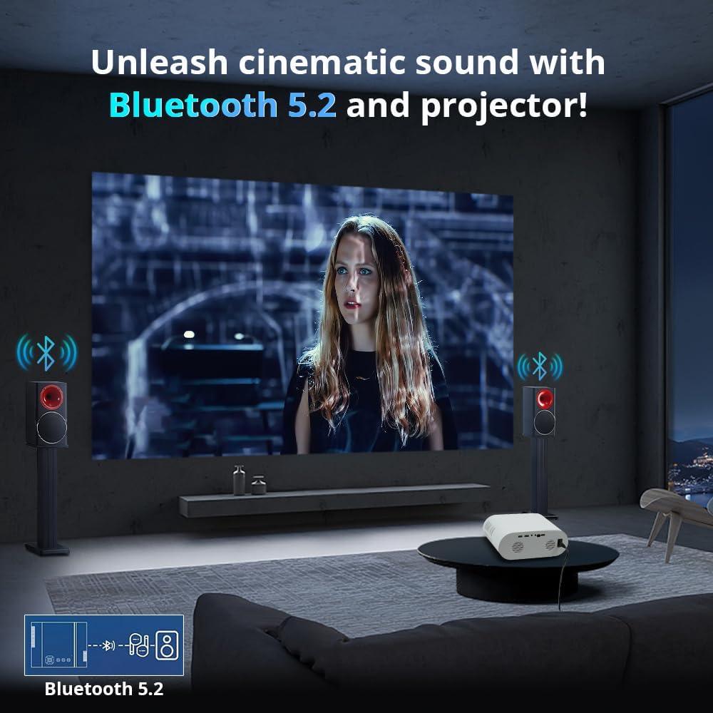 4K Projector, HINISO Projector R1 8200Lumens with WiFi 6 and Bluetooth 5.2, Mini Projector | Auto Keystone | AutoFocus, Native 1080P Home Theater Movie Projector Compatible with Phone/Laptop/TV Stick - Triveni World