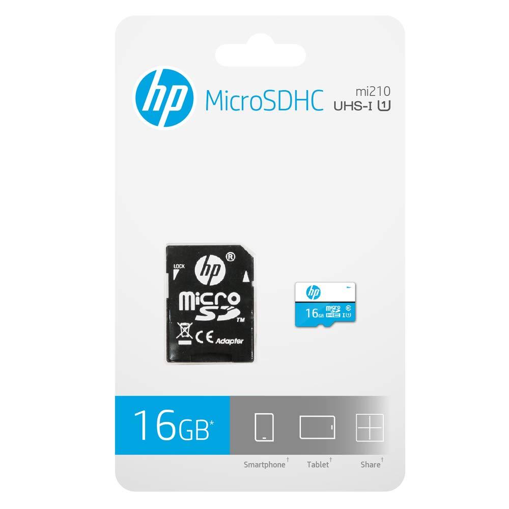 HP 16GB MicroSD Memory Card SDHC mi210 Class 10, UHS-I, U1 Card, Upto 80MB/s R, 10 Y Warranty