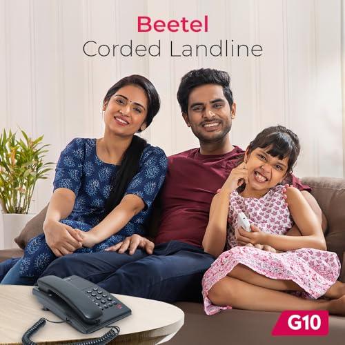 Beetel G10 Newly Launched, Corded Landline, Ringer LED Indication, Desk and wall Mountable, 3 step Ringer Volume Control, Tone/Puls/Flash/Pause/Redial, TEC Certified (G10 Black)