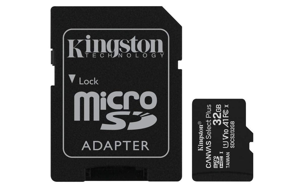 Kingston Canvas Select Plus 32GB microSD card Class 10 UHS-I speeds up to 100MB/s with adapter (SDCS2/32GBIN)