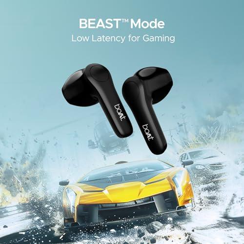 boAt Airdopes Atom 81 Pro Tws in Ear Earbuds W/ 100Hrs of Playtime, 4 Mics with Enx, Beast Mode with 50Ms Low Latency, 13Mm Drivers, Iwp Tech, ASAP Charge(Obsidian Noir), Black