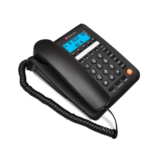 Beetel M59 Caller Id Corded Landline Phone With 16 Digit Lcd Display & Adjustable Contrast,10 One Touch Memory Buttons,2Ways Speaker Phone,Music On Hold,Solid Build Quality,Classic Design (Black)(M59)