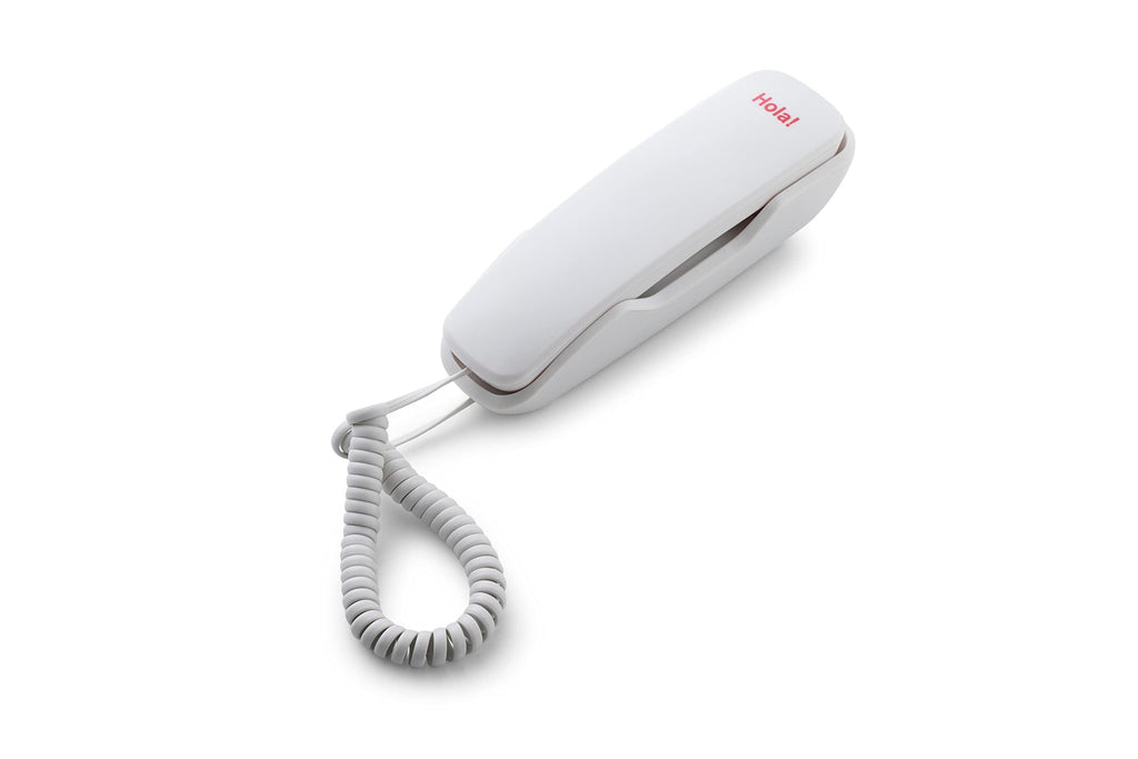 Hola! TF 510 Corded Landline Phone, Wall/Desk Mountable, Clear Call Quality, Compact Design, Redial/Mute/Hold Function (Made in India) (White)