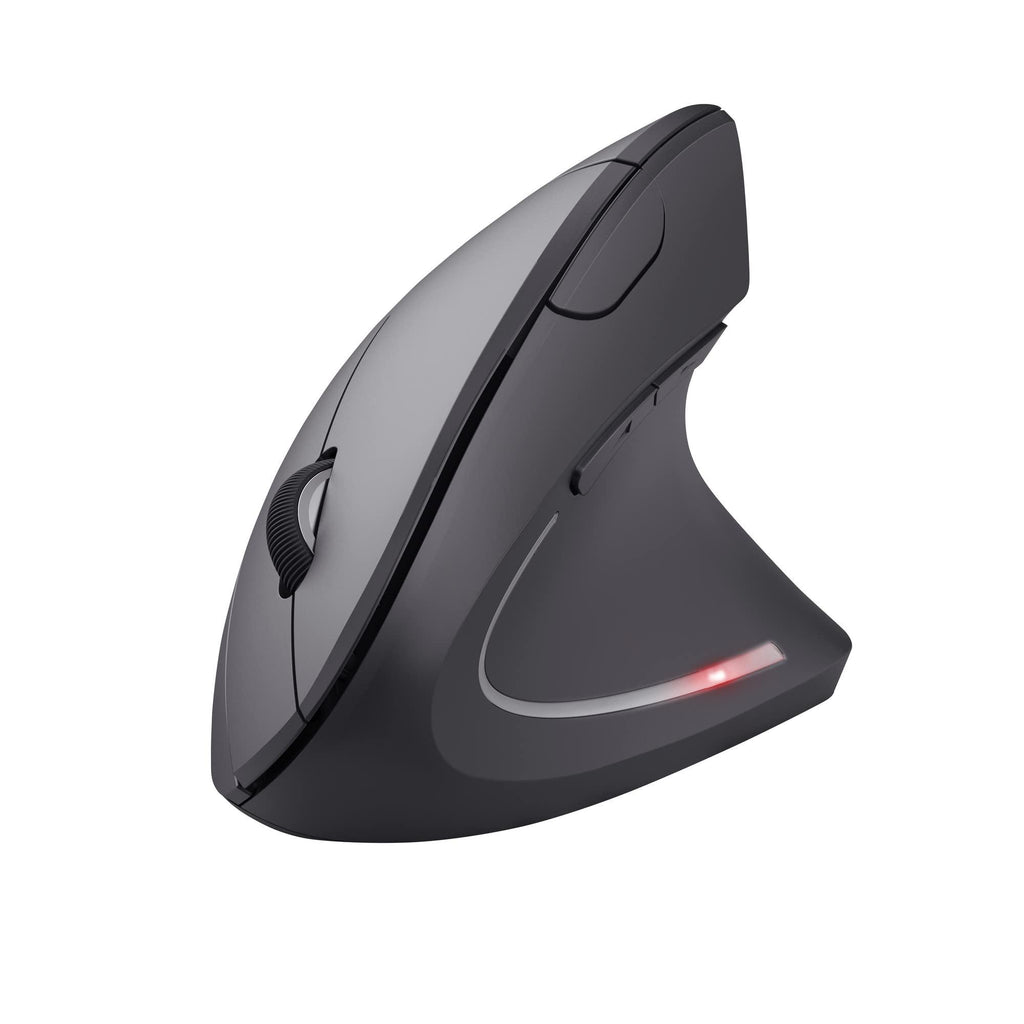 Trust Microware Rechargeable 2.4ghz Wireless Vertical Ergonomic Mouse Optical Mouse 6 Buttons and Portable Office Gaming Cordless Mice with A USB Receiver for Pc Computer Laptop for Right Hand