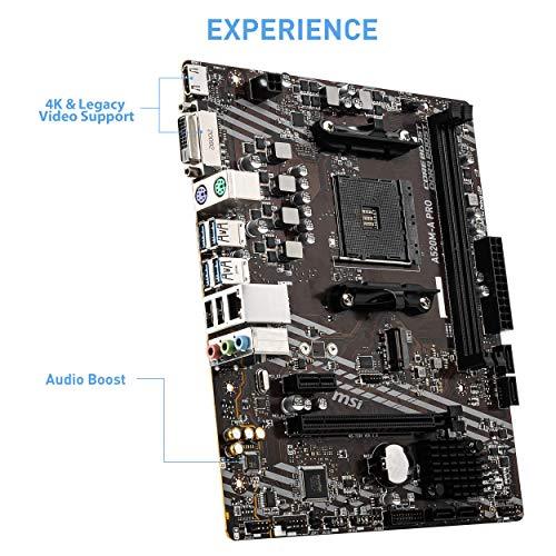 MSI A520M-A PRO Motherboard (AMD Ryzen 3000 3rd Gen AM4, DDR4, M.2, USB 3.2 Gen 1, HDMI, Micro ATX)